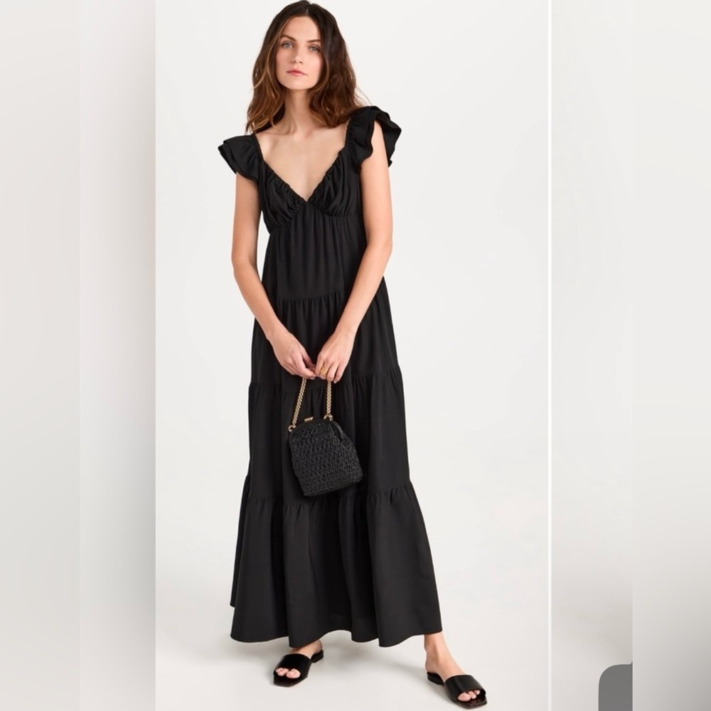 English Factory black ruffle maxi size XS